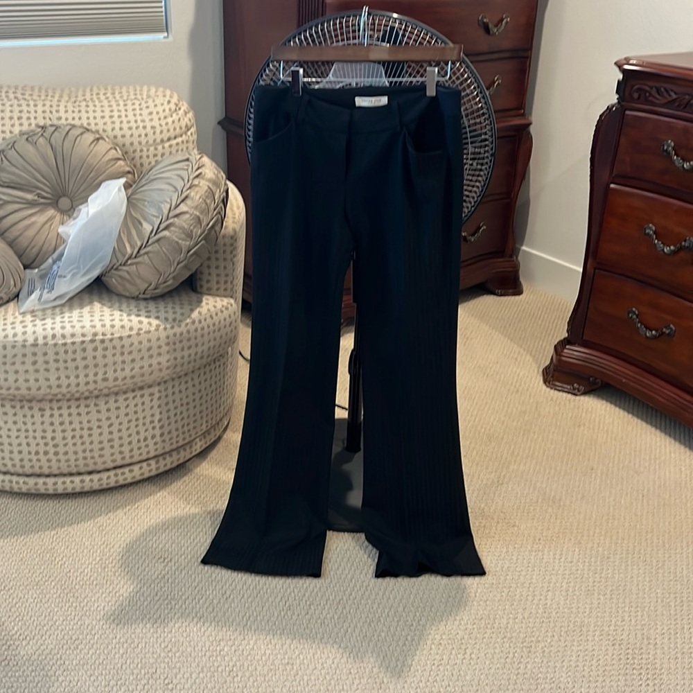 Black dress slacks wide bottoms. Pin stripped size . US 10.  Centre Ville Paris